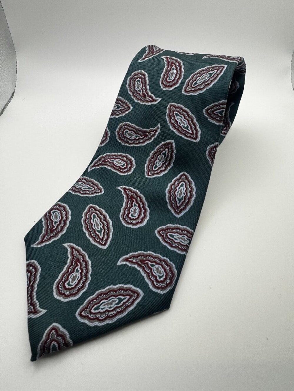 Christian Dior Monsieur Silk Paisley Tie Teal Green Maroon